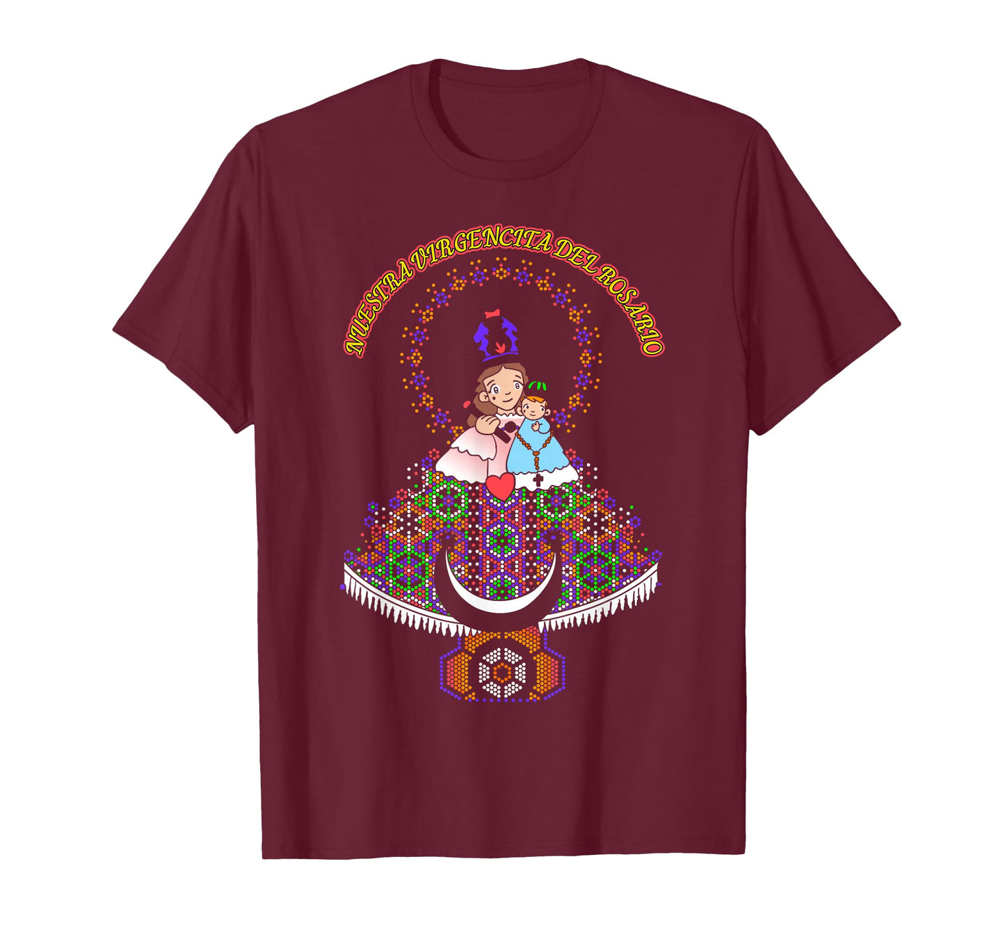 Virgen del Rosario Huichol Art. Nuestra Señora del Rosario T-Shirt