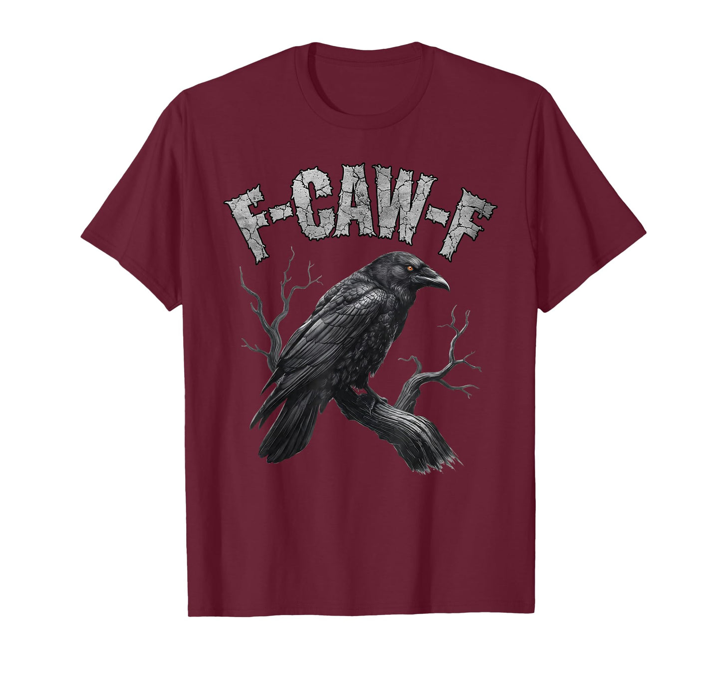 Black Crow, F-Caw-F Funny Black Bird Moon Gothic Adult Humor T-Shirt