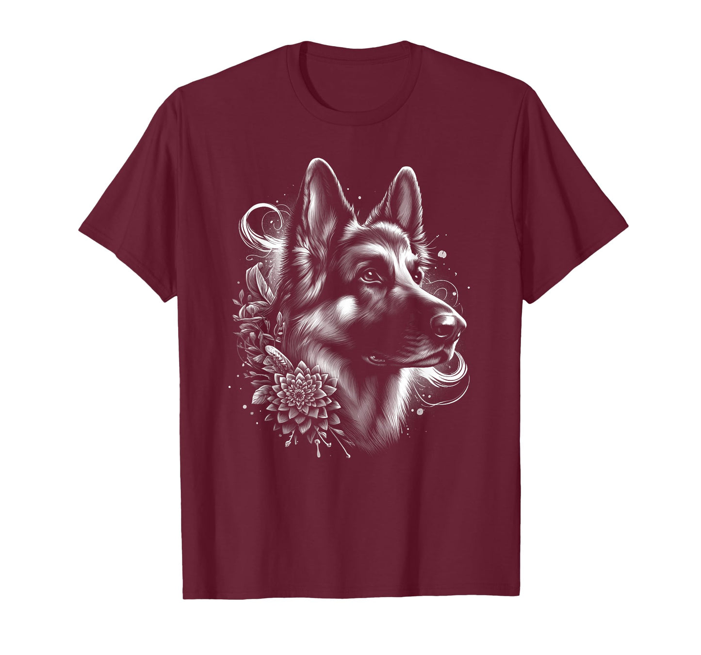 Cool German Shepherd as an Ornate Portrait T-Shirt