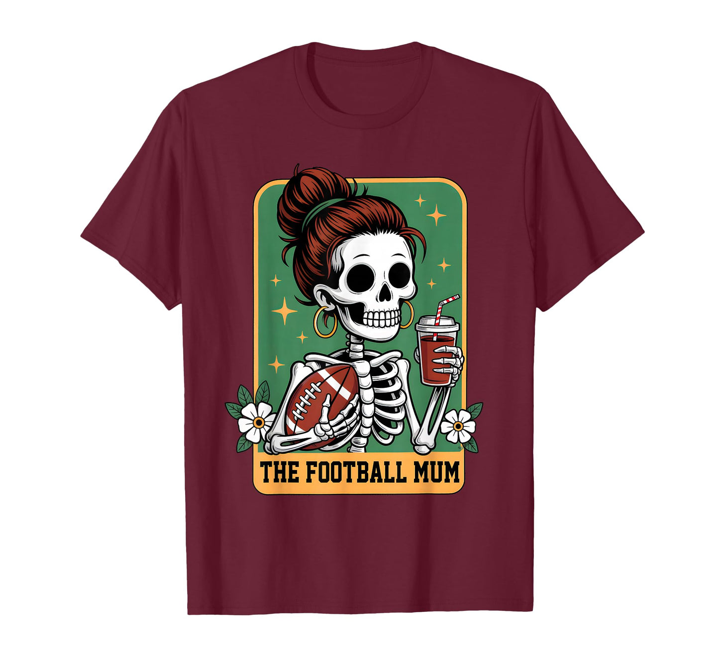 The Football Mom Tarot Card Skeleton Game Day Proud Moms T-Shirt