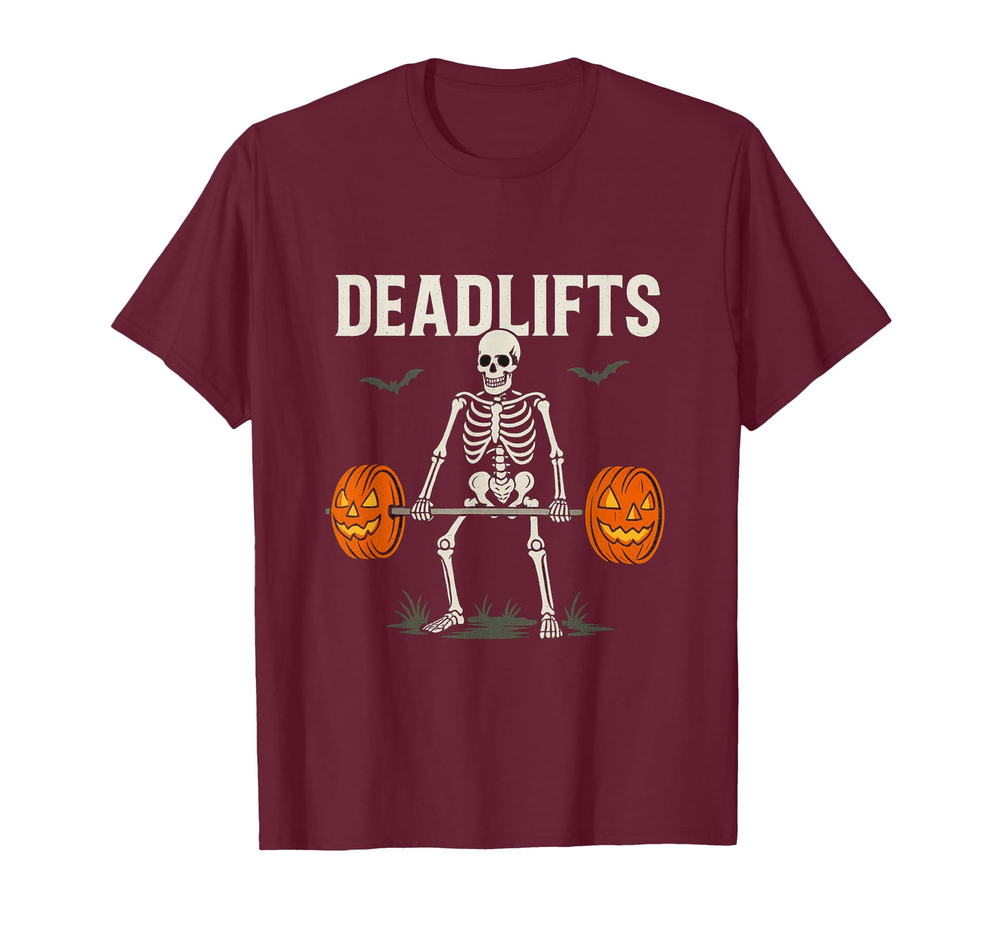 Skeleton Lifting Weights Deadlifts Halloween T-Shirt