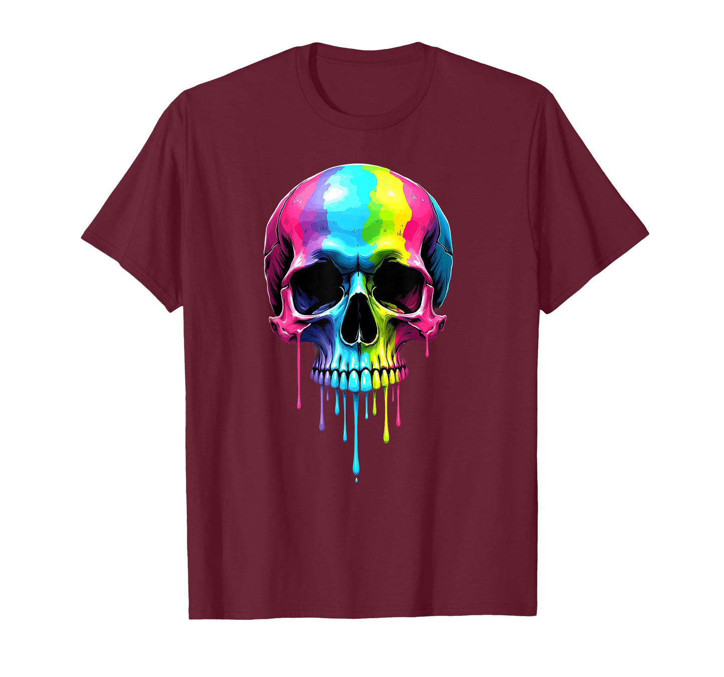 Colorful Skull Melting Halloween T-Shirt
