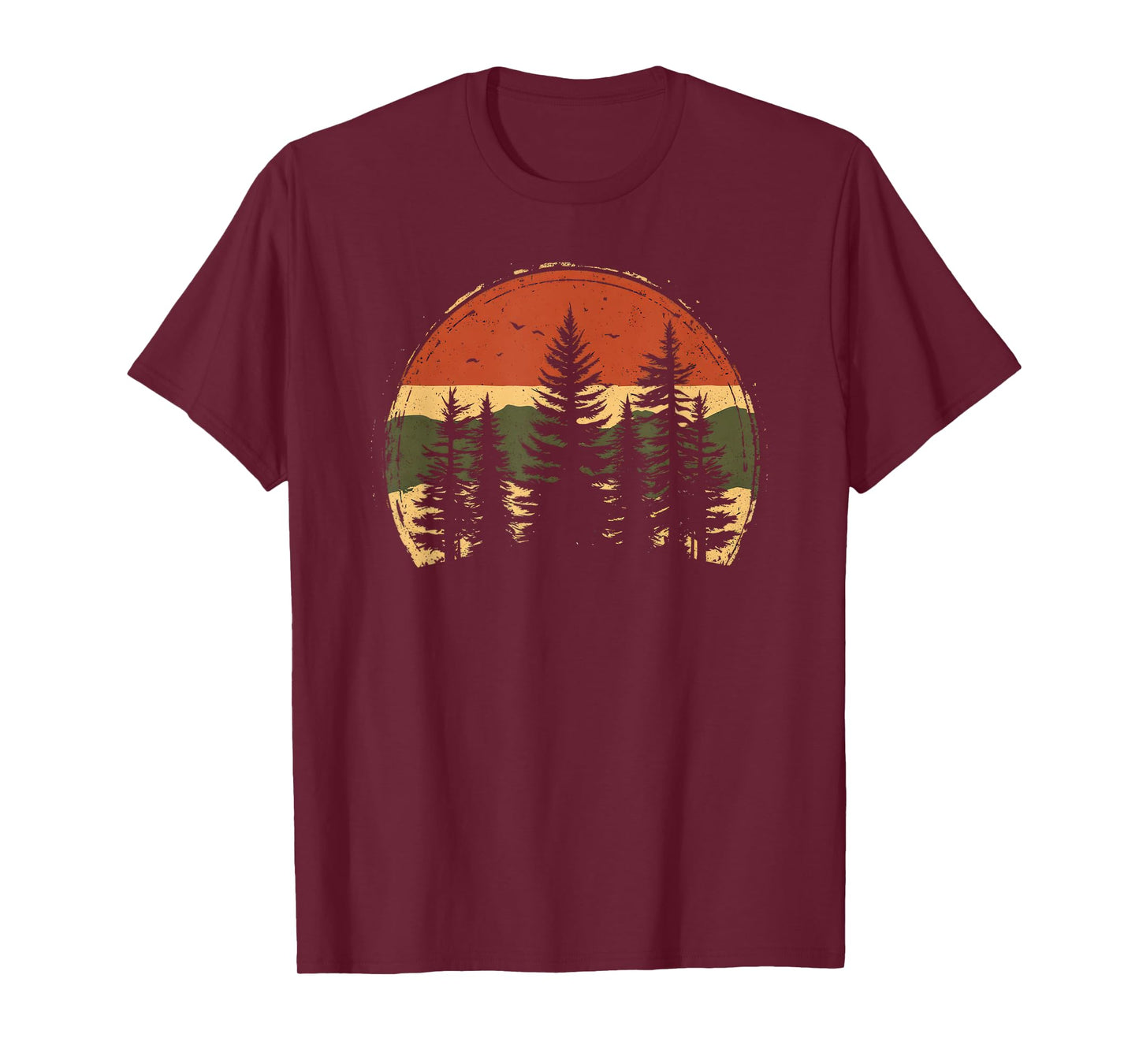 Retro Wilderness Bear Trees Reflection Outdoor Forest T-Shirt