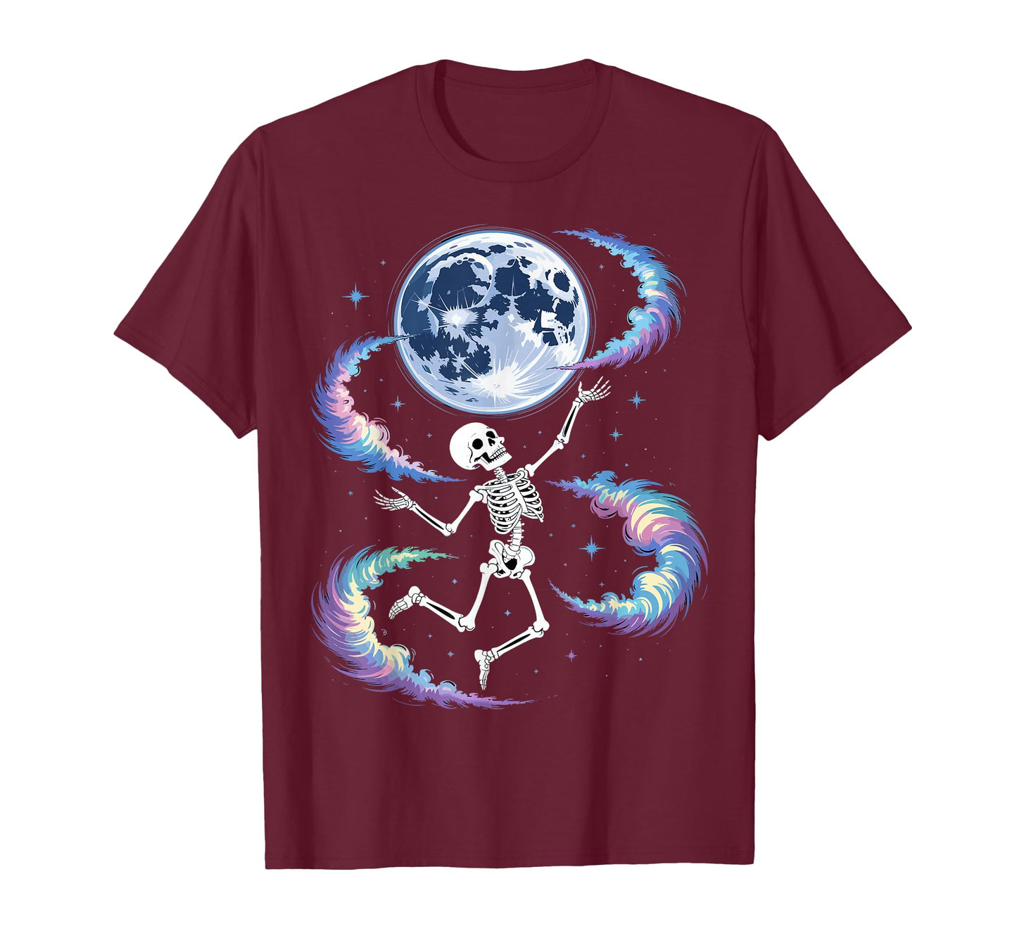 Skeleton Dancing Under The Moon Funny Spooky T-Shirt