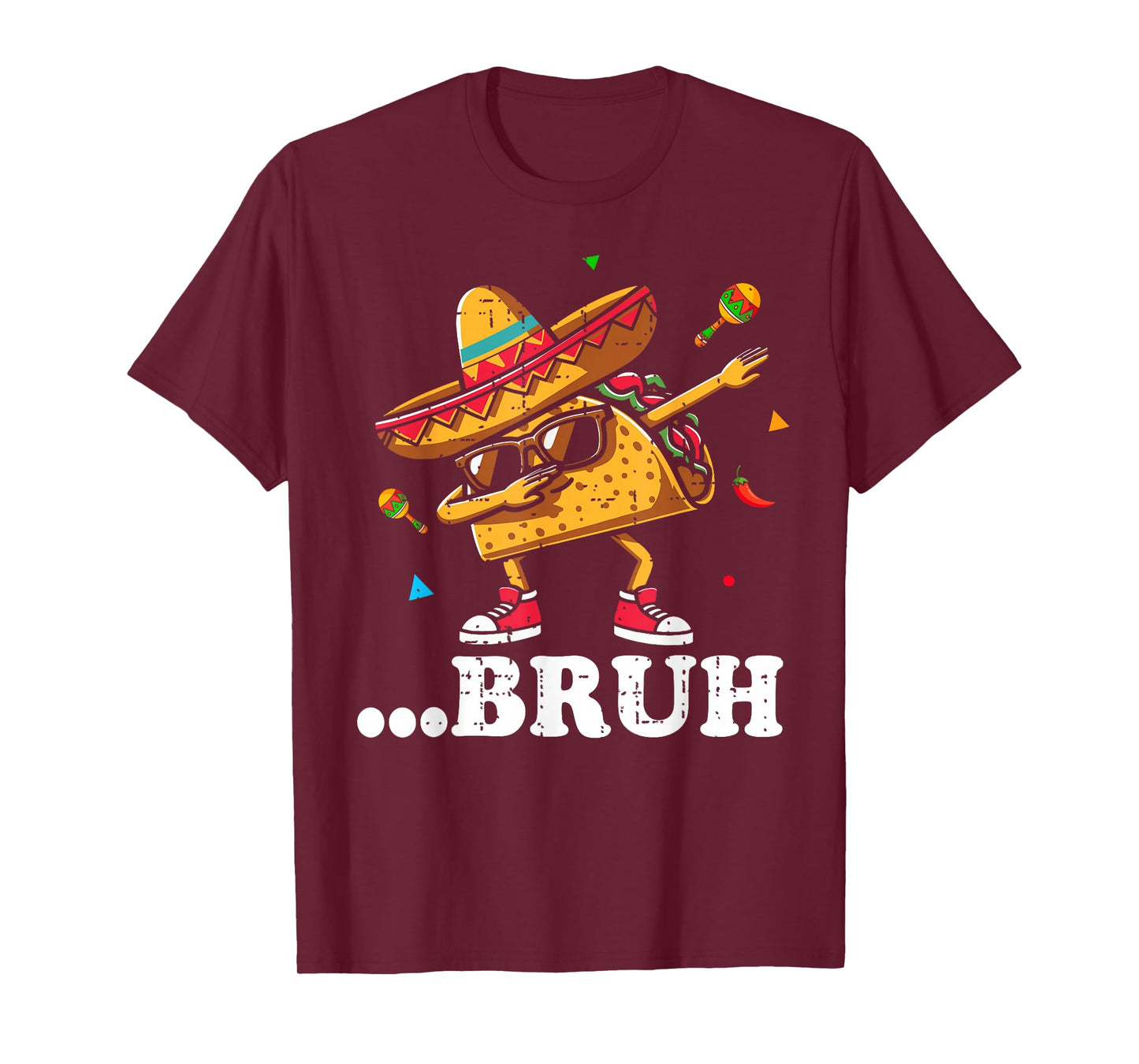 Bruh Dabbing Taco Cinco de Mayo Funny Boys Mexican Food Dab T-Shirt