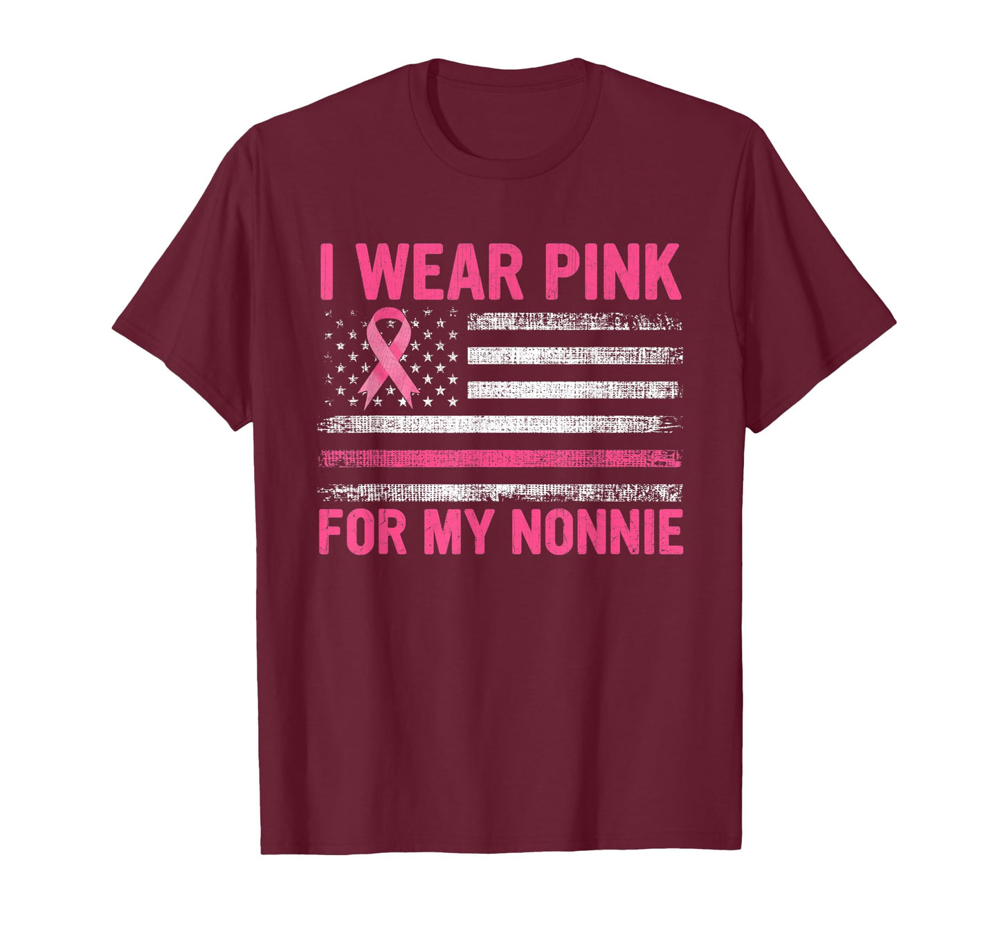 I Wear Pink For My Nonnie Breast Cancer Awareness Support T-Shirt