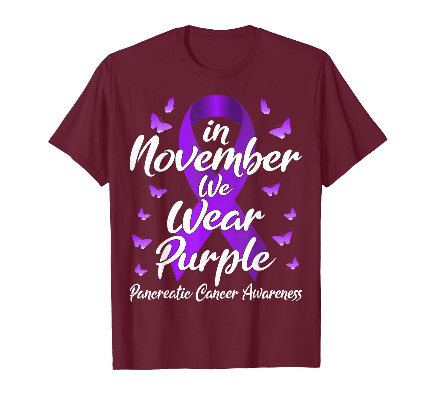 in November We Wear Purple Pancreatic Cancer Awareness T-Shirt