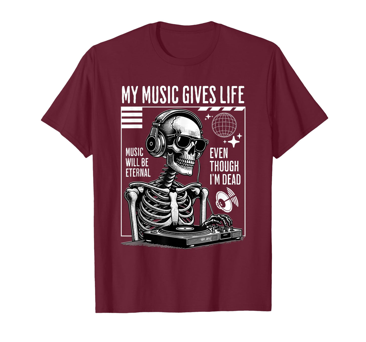 Skeleton Music, Retro Classic Vibe, for Music Lovers T-Shirt