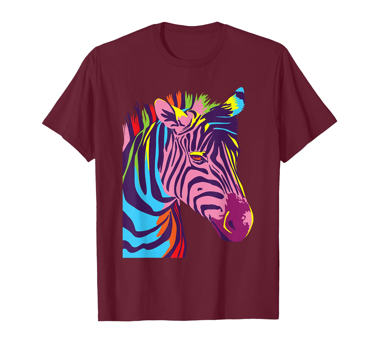 Colorful Zebra Head - Wildlife Biologist Zookeeper Zoologist T-Shirt