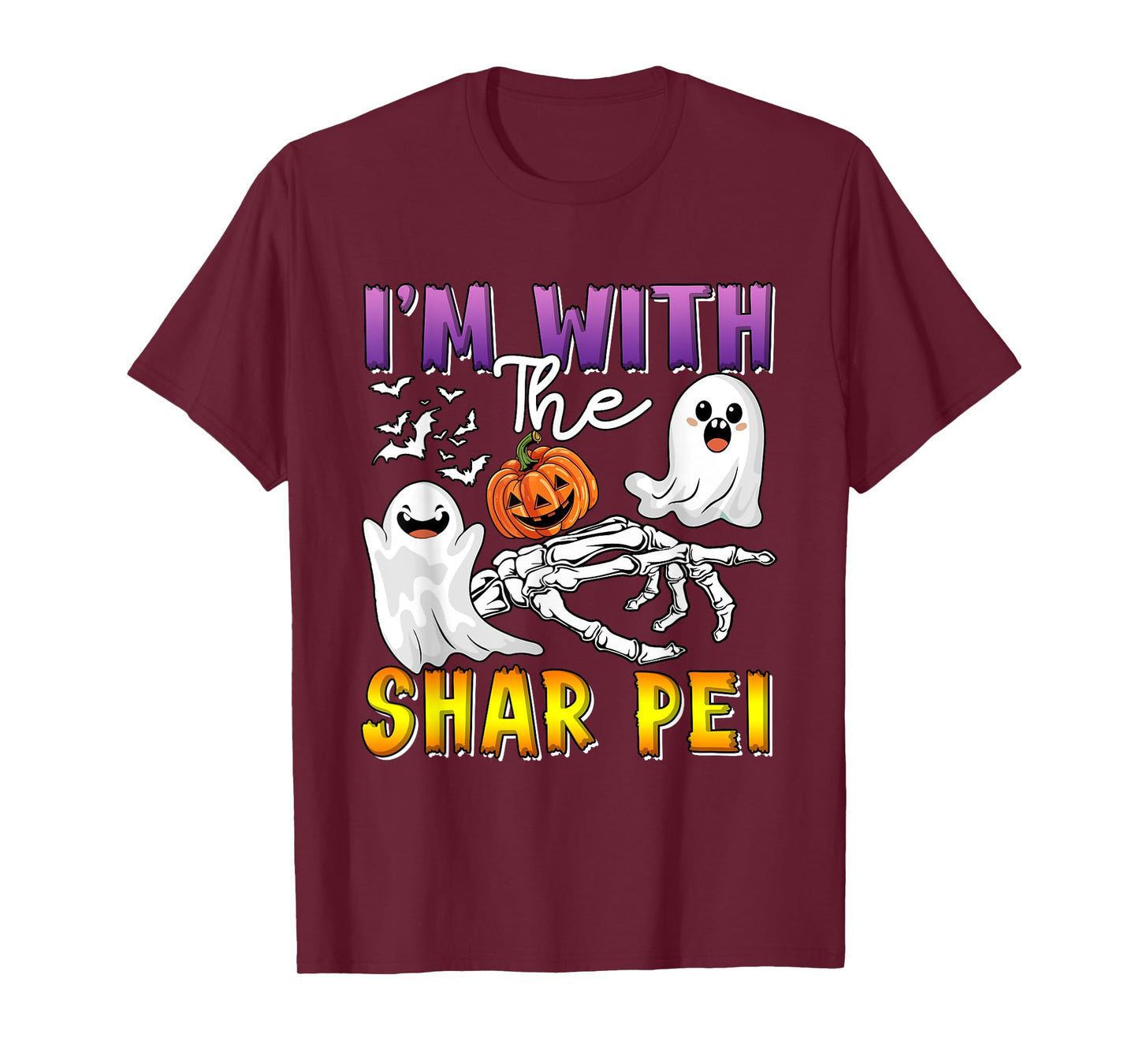 I'm with Shar Pei Halloween Boo Ghost Funny Single Owner T-Shirt