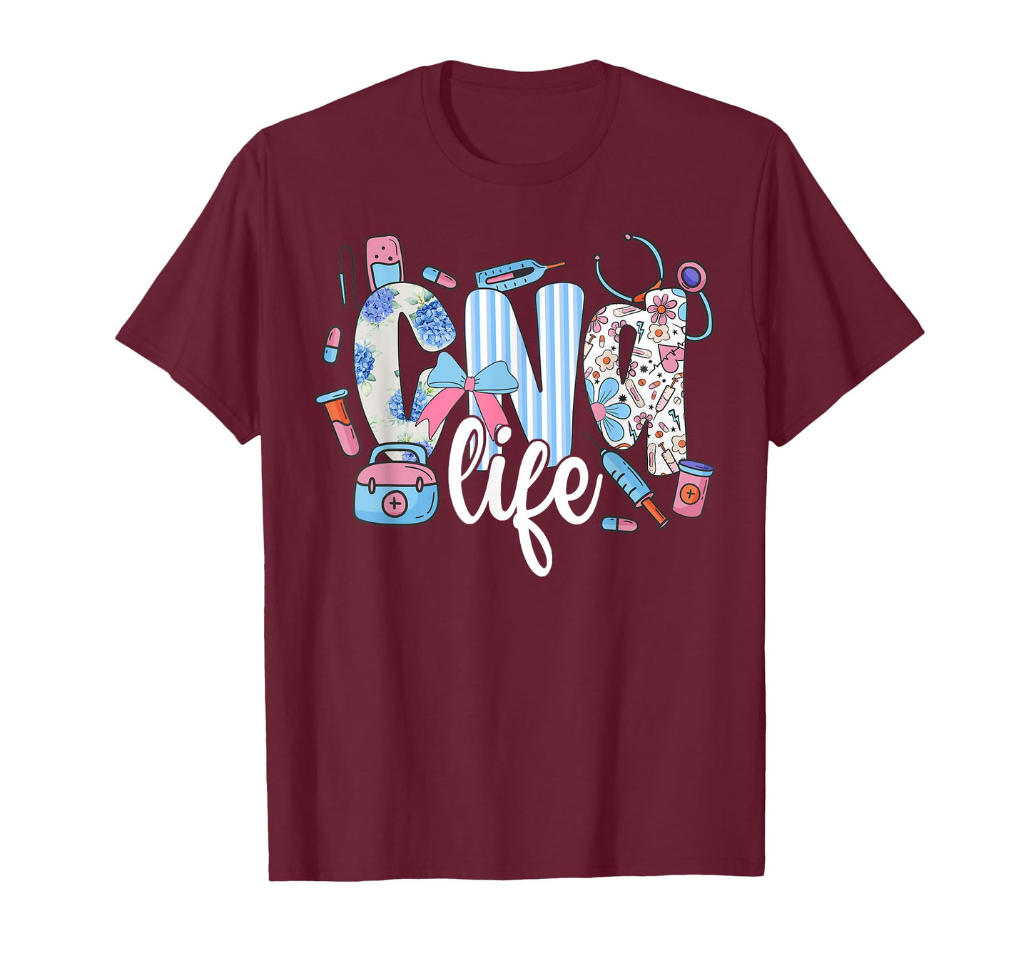 Coquette CNA Life Nurse Stethoscope Bow Cute Nurse T-Shirt