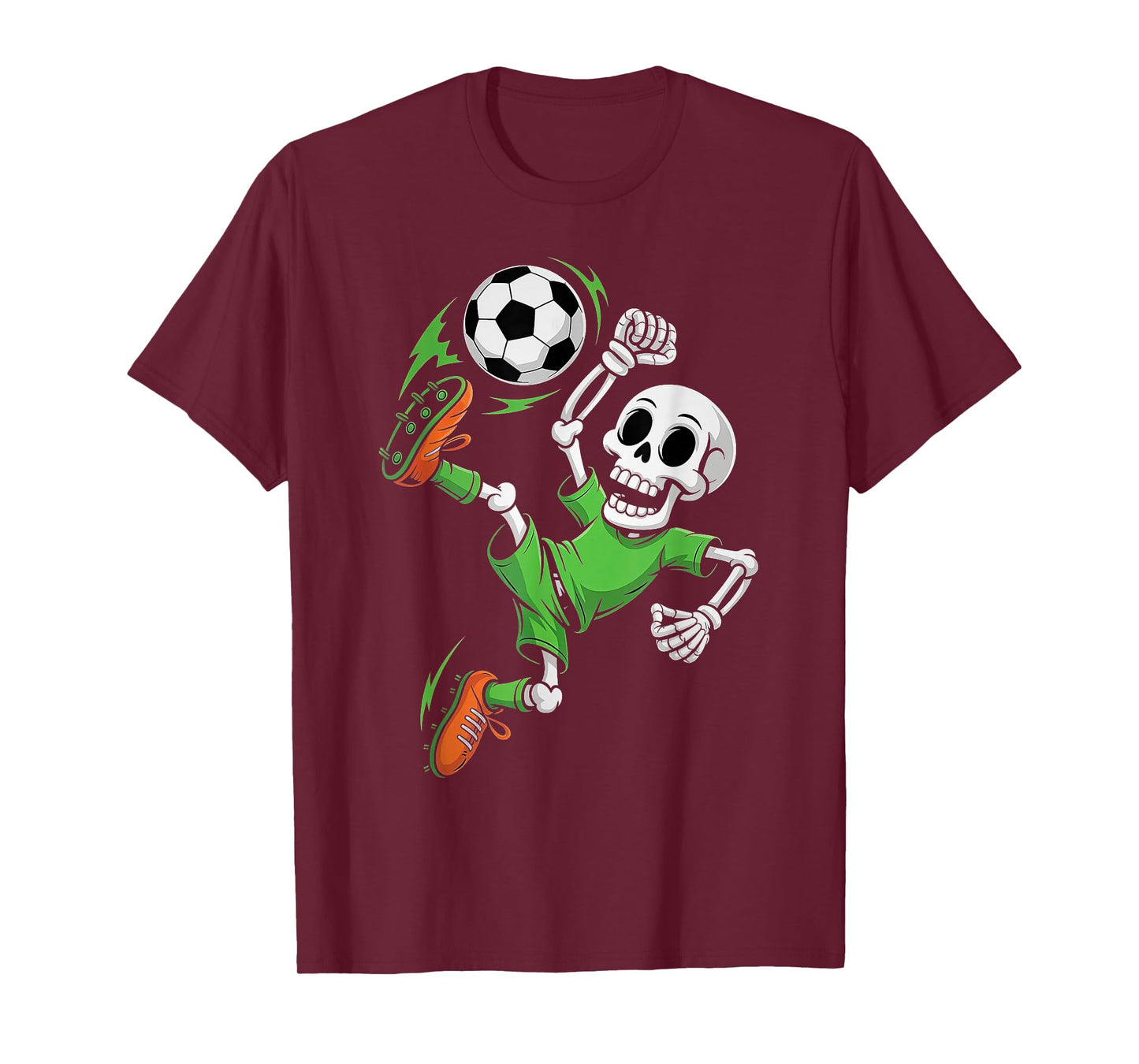 Skeleton Soccer Halloween Costume Boys Men Funny Football T-Shirt