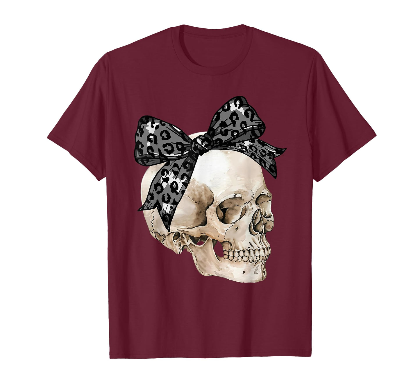 Coquette Bow Spooky Season Skeleton Skull Horror Halloween T-Shirt