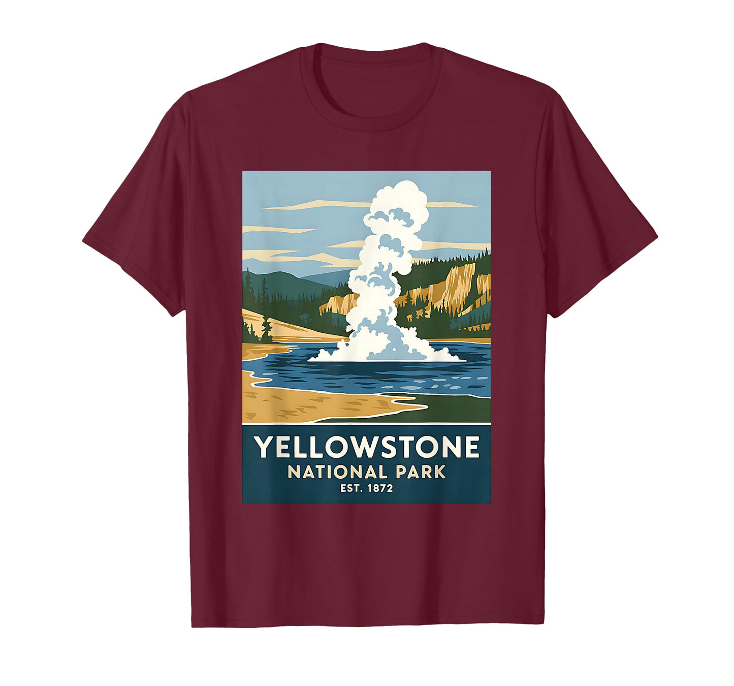 Yellowstone National Park Vintage Camping Hiking Men Women T-Shirt