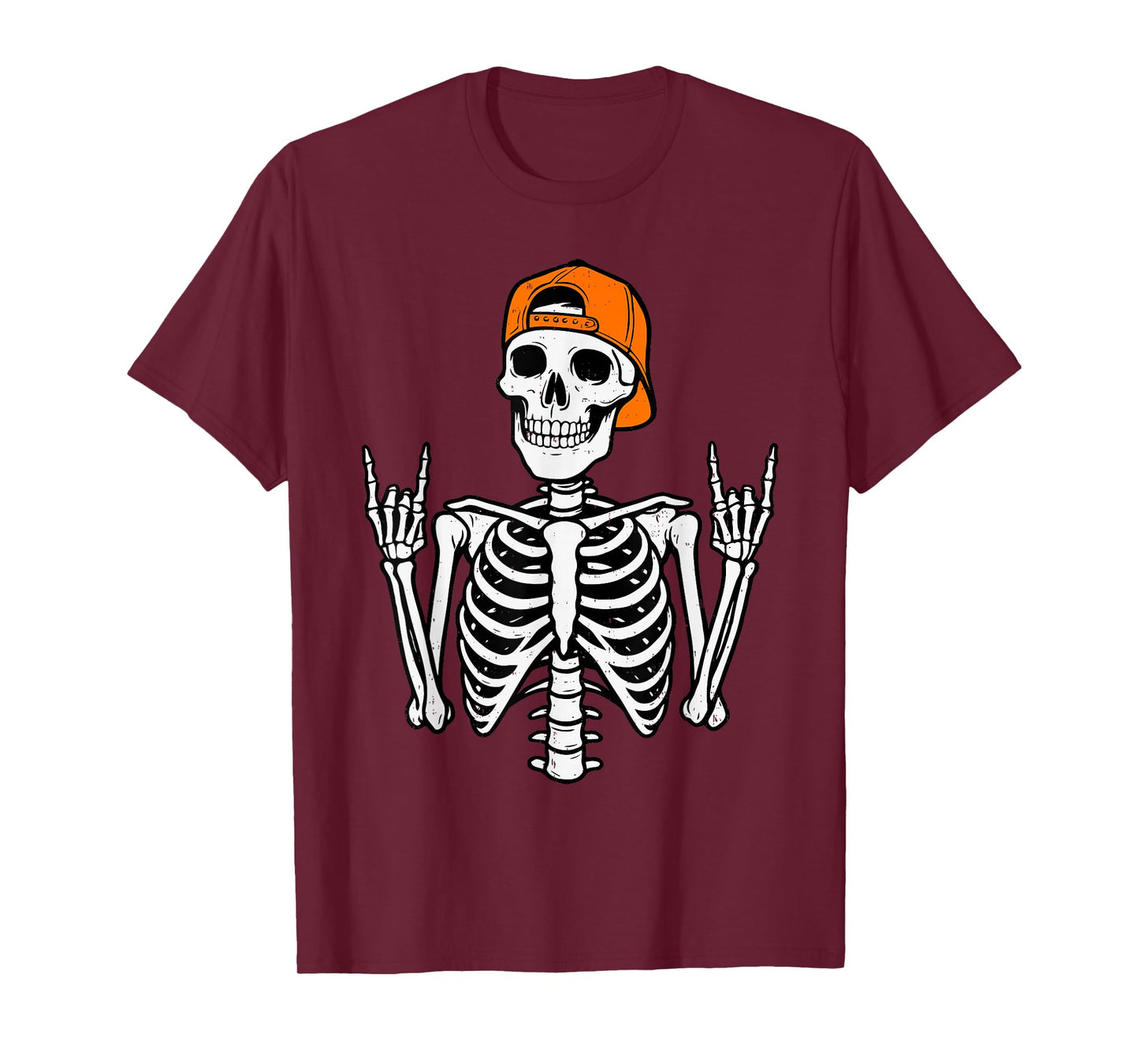 Rocker Skeleton Halloween Rock Costume Cap Skater Men Boy T-Shirt