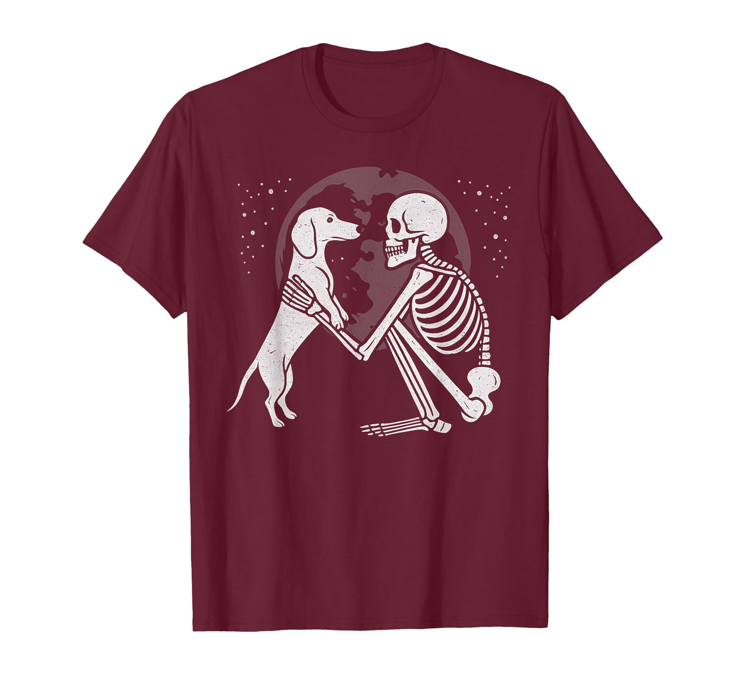 Dachshund Skeleton Moon Halloween Dog Lover T-Shirt