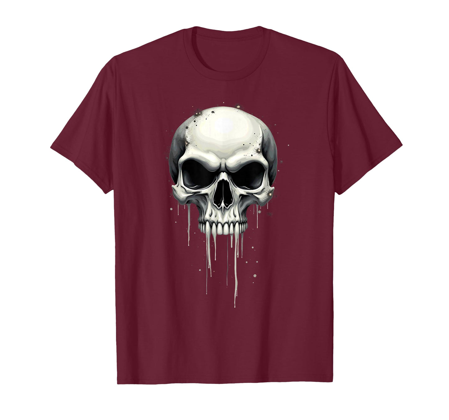 Melting Scary Skull Drip Skeleton Halloween T-Shirt