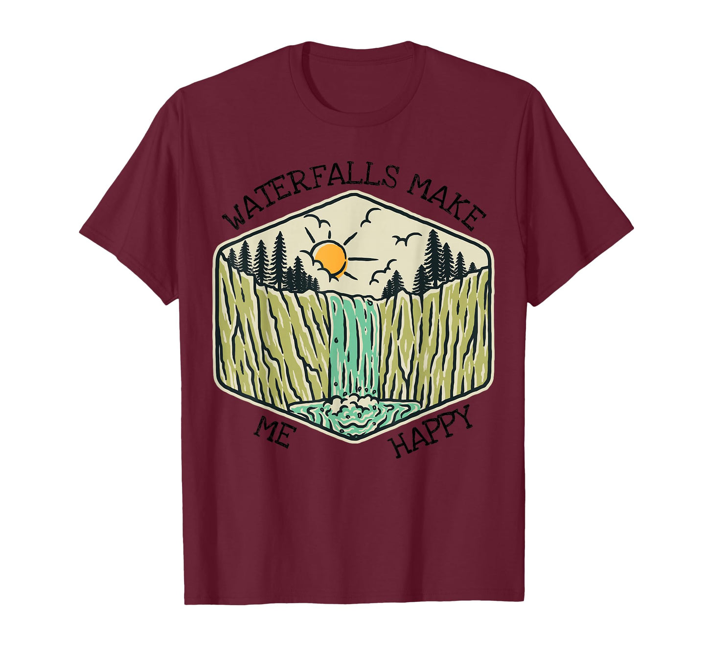 Nature Lover Waterfall Lovers Waterfall Happy Love Hiking T-Shirt