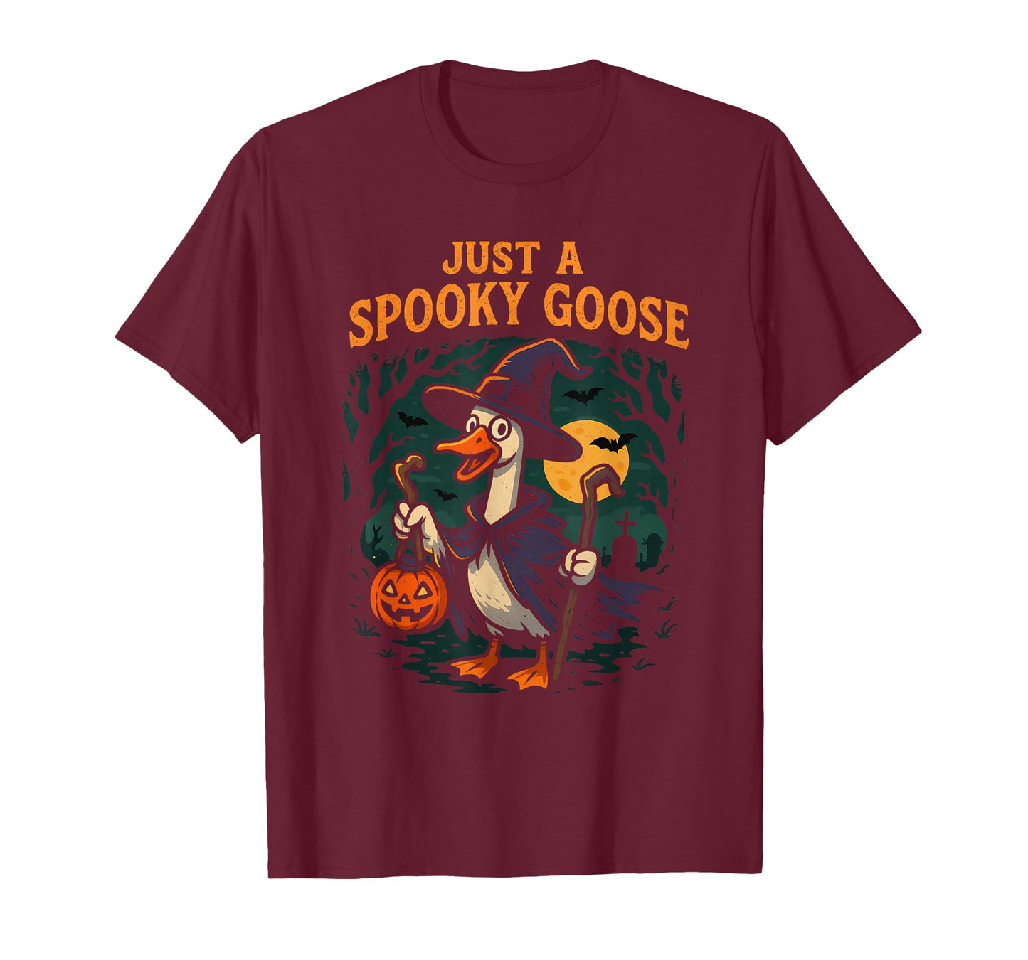 Just A Spooky Goose Halloween Skeleton Costume Silly Goose T-Shirt