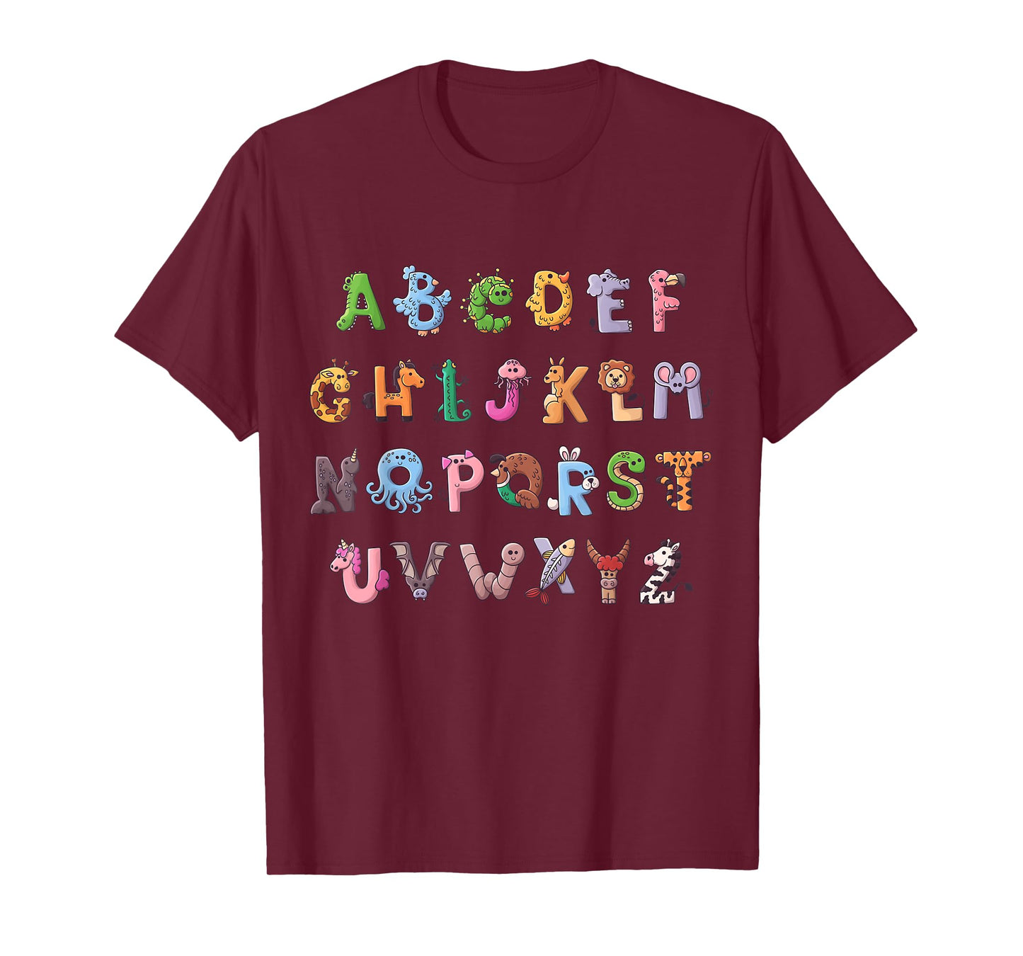 Funy Alphabet ABCs Animal Learning Kindergarten Teacher T-Shirt