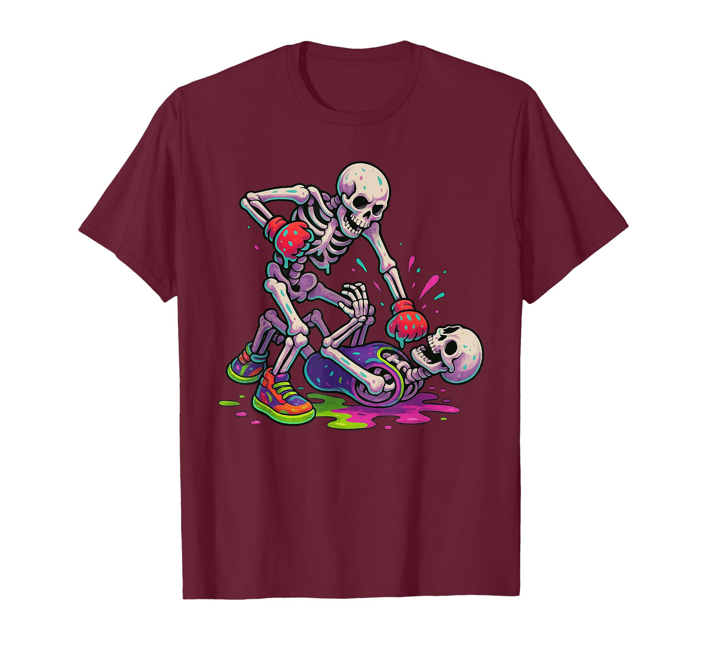 Skeleton MMA Fighter Drip Martial Arts Ice Cream Drip T-Shirt