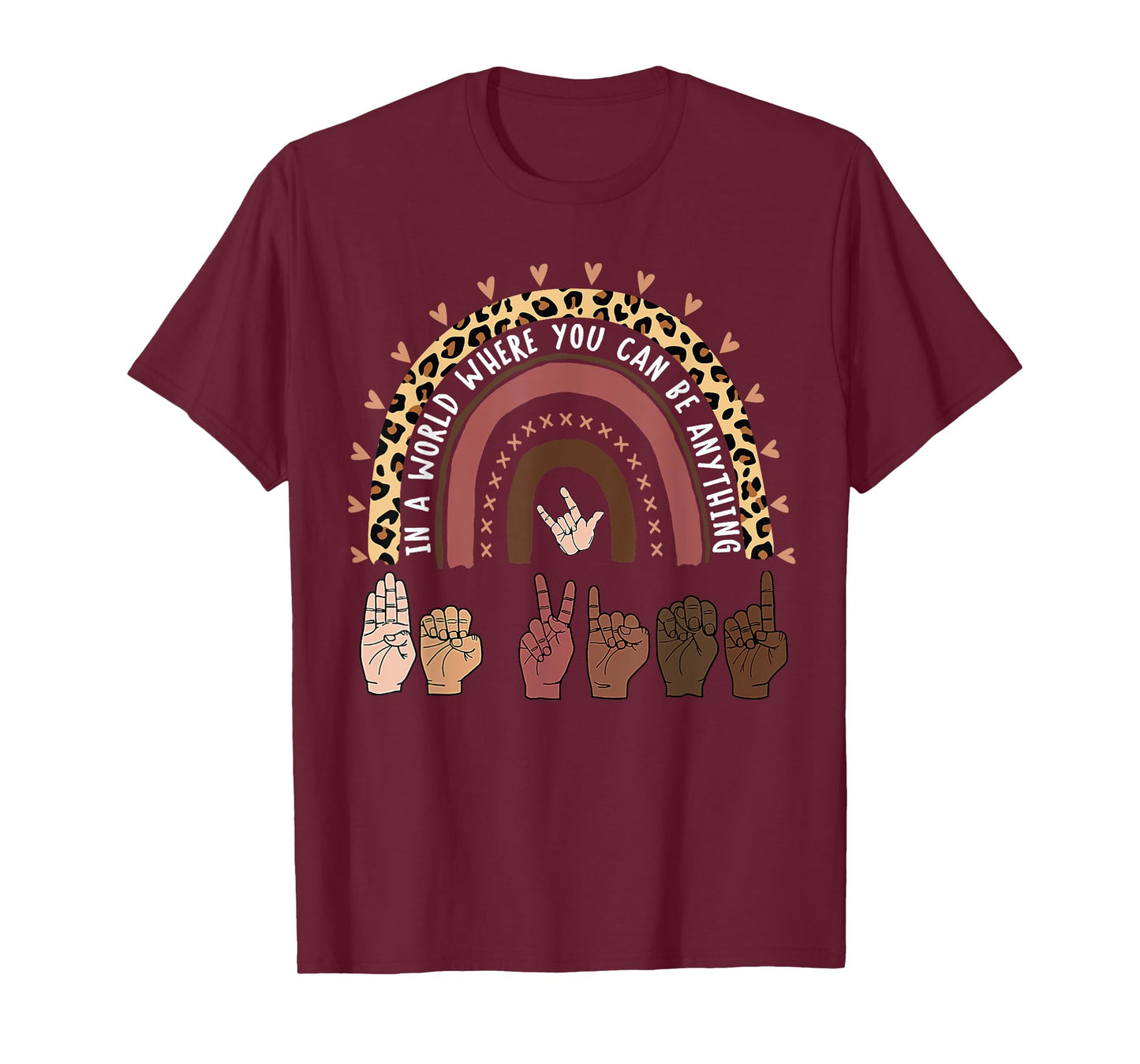 Be Kind Hand-Talking Teacher Artist ASL T-Shirt