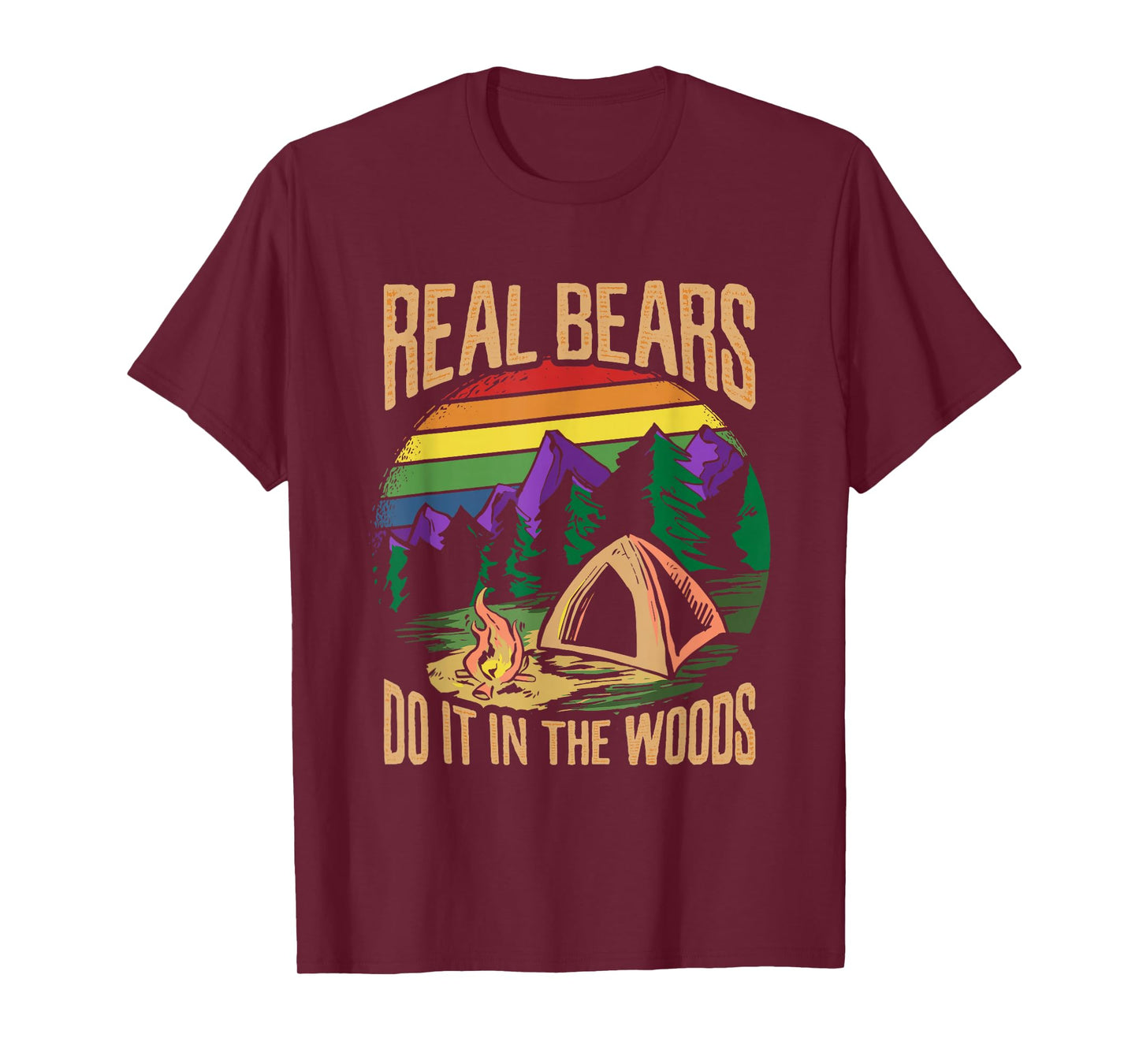 LGBTQ Forest Camping Real Bears Woods for a Gay Couple T-Shirt