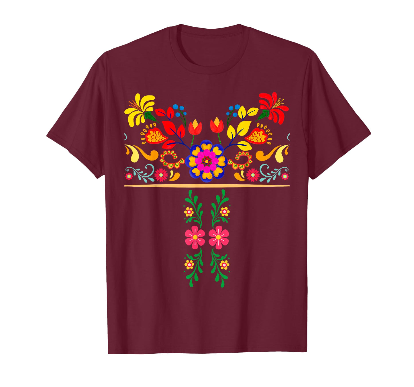 Traditional Mexican Flowers - Spanish Latina Mexican Pride T-Shirt