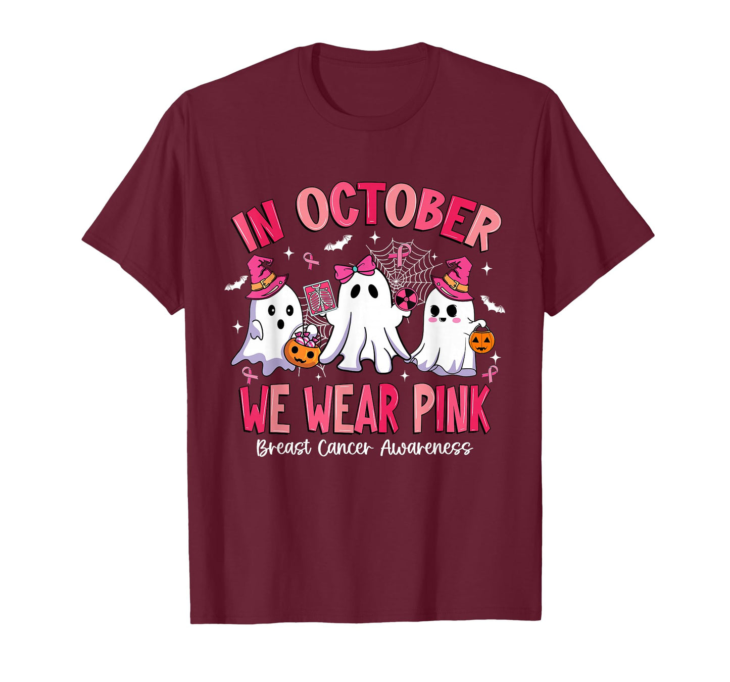in October We Wear Pink Radiology Breast Cancer T-Shirt