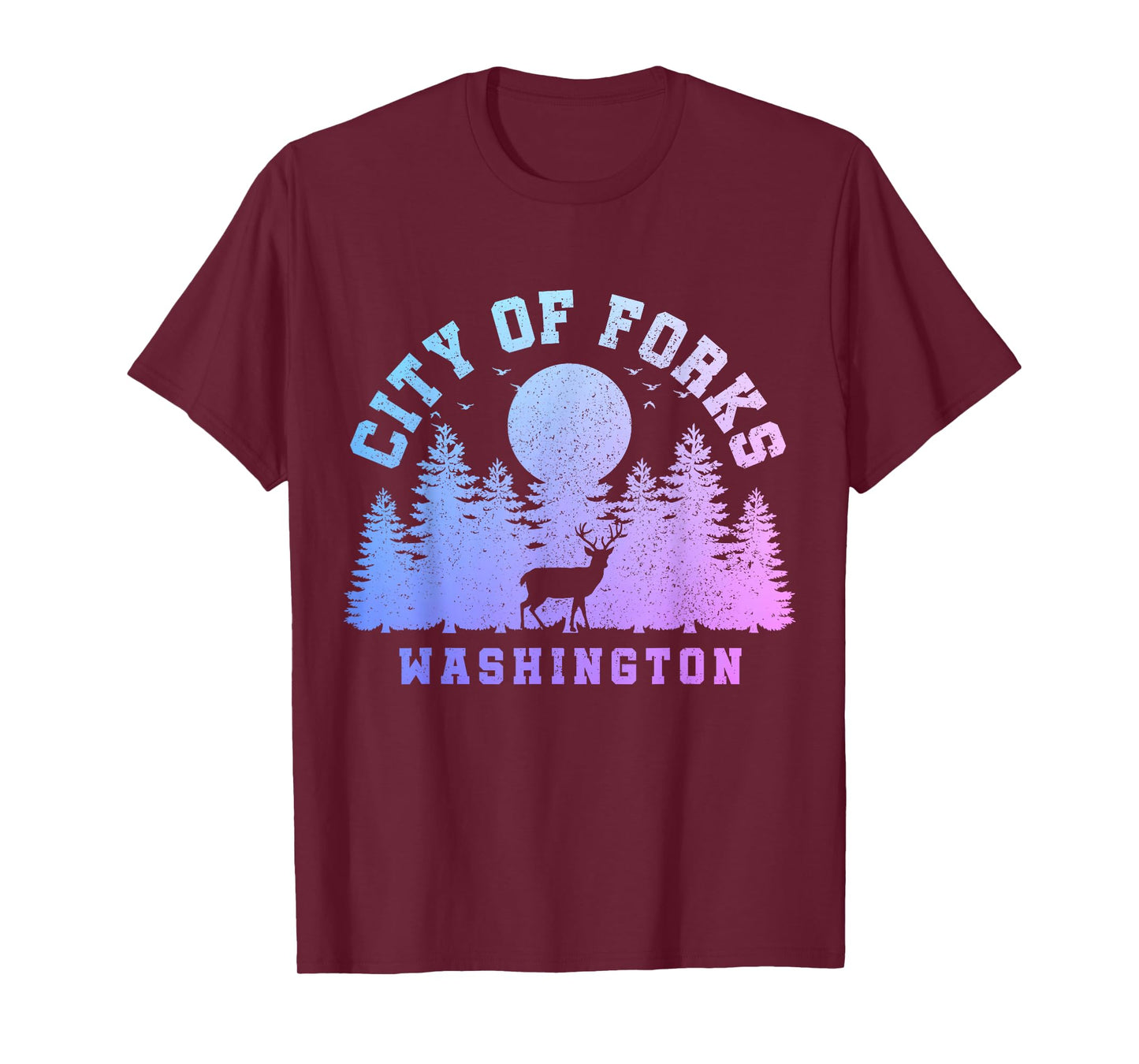 City Of Forks Washington Deer Nature Hiking Camping Pride T-Shirt
