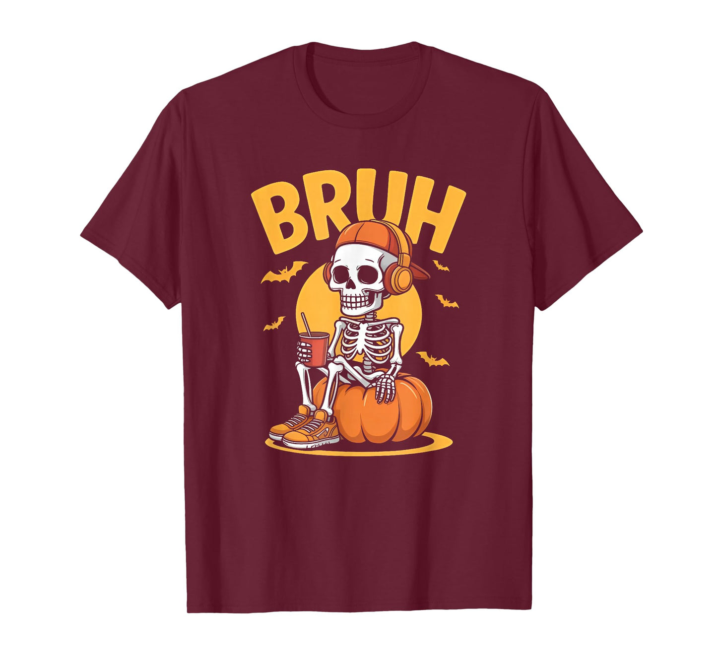 Bruh Halloween Skeleton Gamer Video Gaming T-Shirt