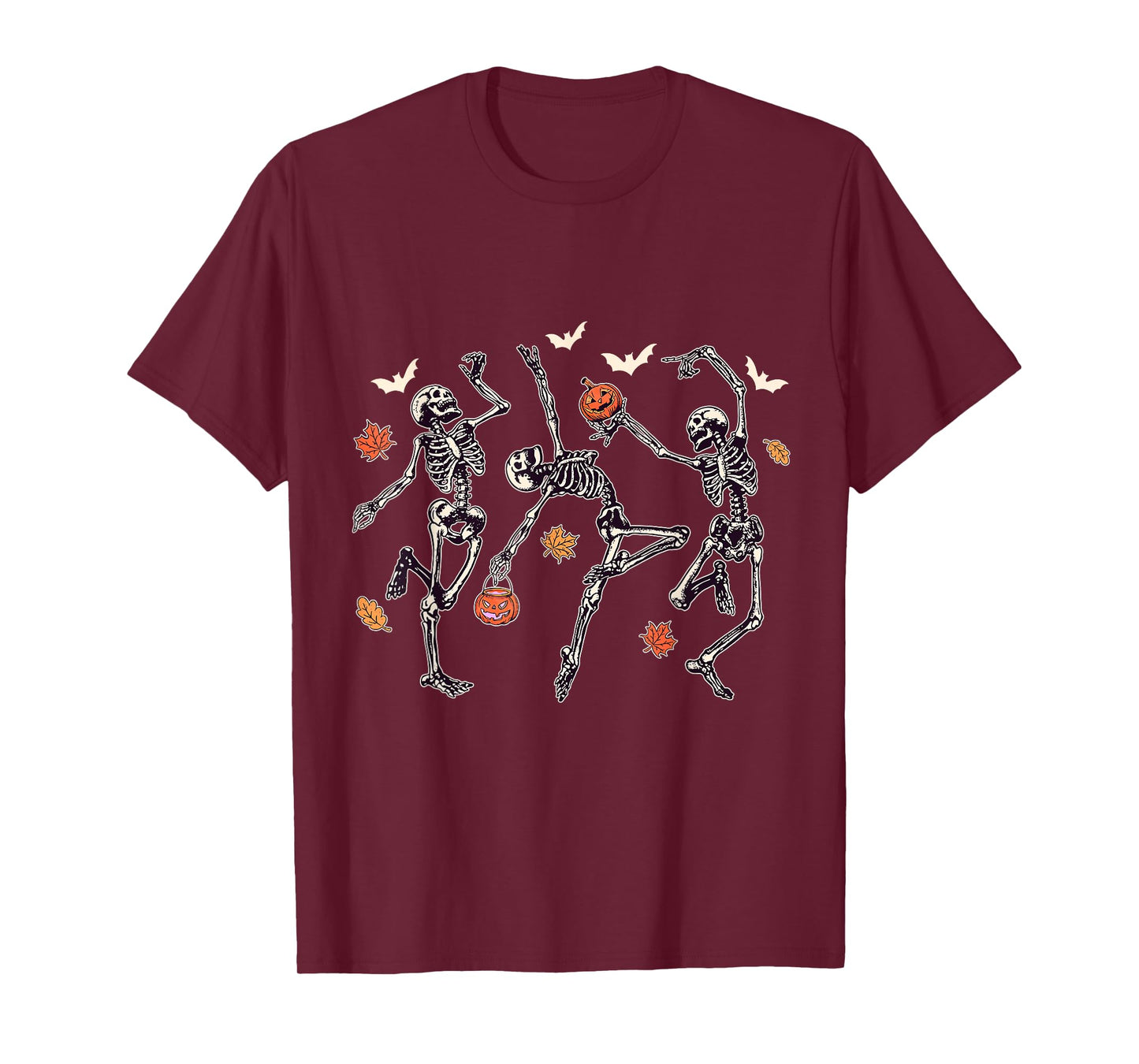 Halloween Dancing Skeletons Spooky Fall Graphic T-Shirt