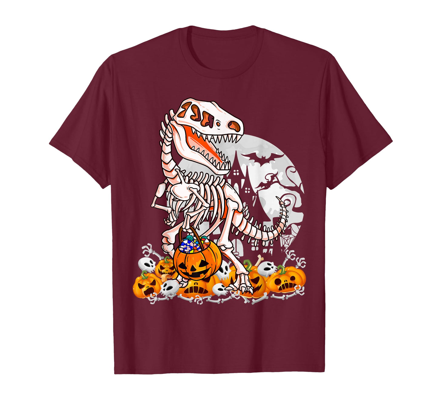 Dinosaur Skeleton T rex Scary Halloween T-Shirt