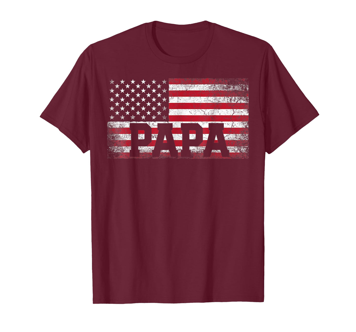 Mens Papa American Flag Father's Day 4th of July Grandpa T-Shirt