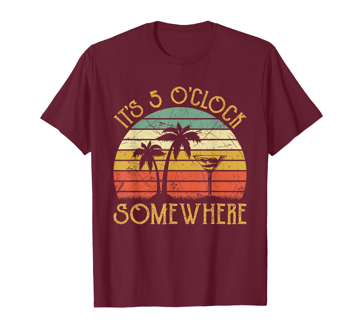 It's 5 O'clock Somewhere Funny Summer Beach Vacation T-Shirt for Men Women