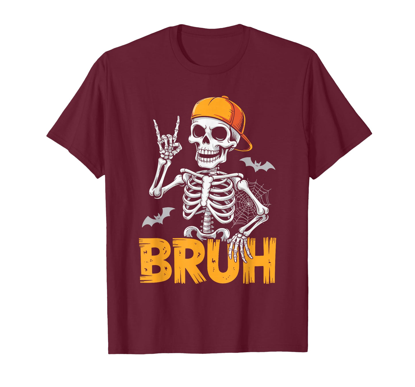 Cool Bruh Skeleton Rock On Funny Halloween Men Boys Kids T-Shirt