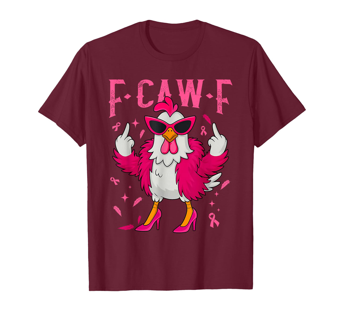 F-Caw-F Rooster Meme Funny Chicken Humor Joke FCAWF Cancer T-Shirt