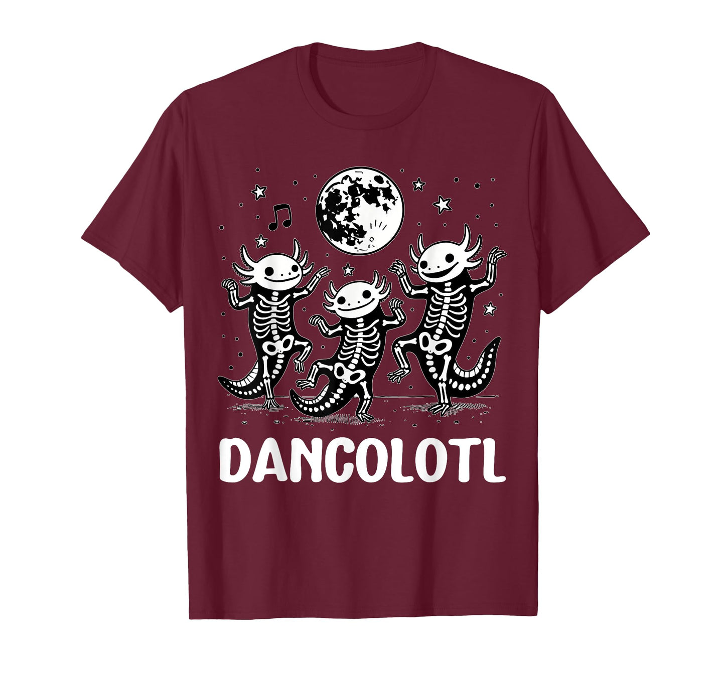 Funny Axolotl Dance Skeleton Halloween Dancolotl Moon Lover T-Shirt