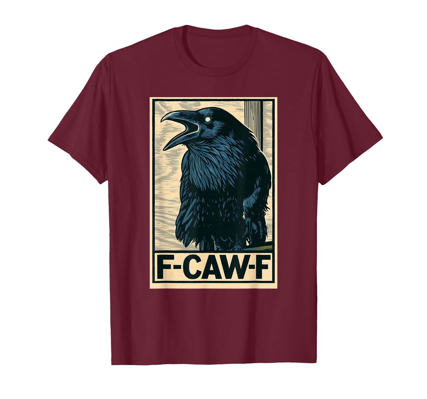 Funny Black Crow Bird with F-Caw-F Saying T-Shirt