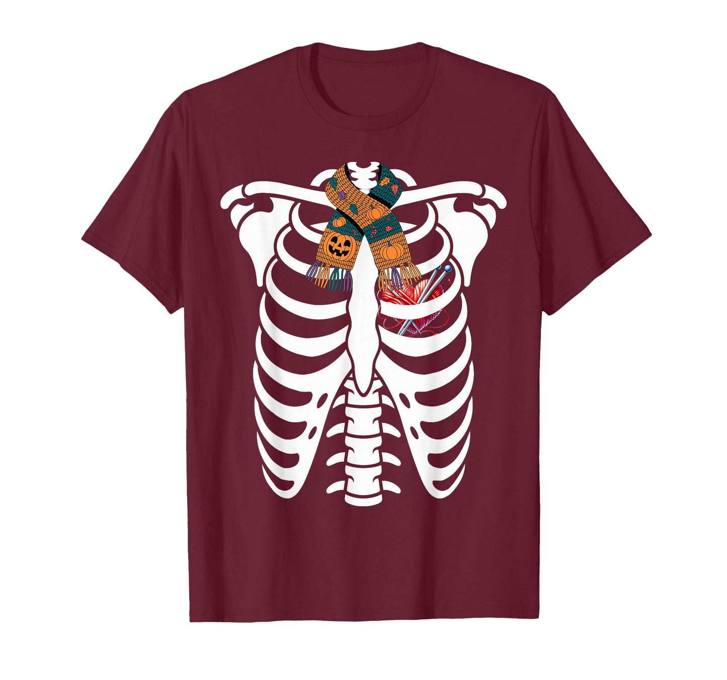 Skeleton Rib cage Halloween Knitting Costume Lovers T-Shirt