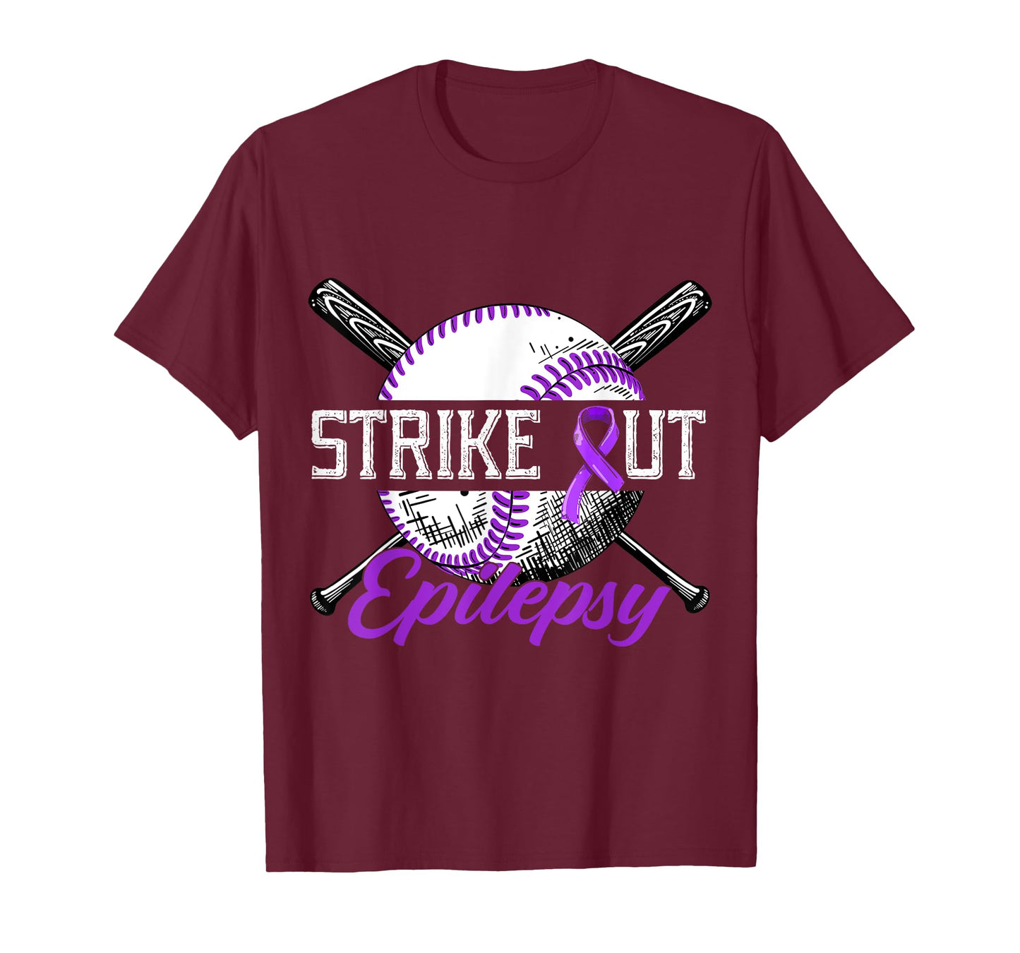 Strike Out Epilepsy Purple Baseball Epilepsy Awareness Month T-Shirt