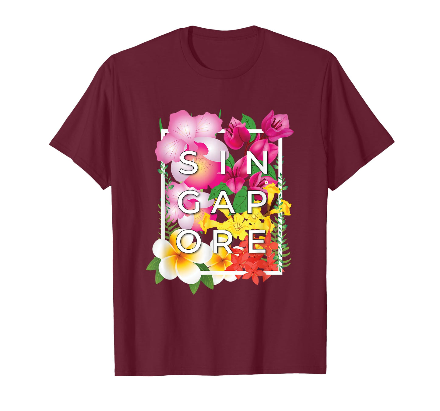 Flowers of Singapore Word Art - Singaporean Pride T-Shirt