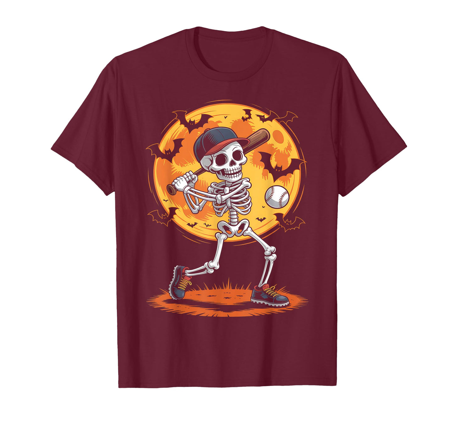 Baseball Skeleton Halloween Baseball T-Shirt