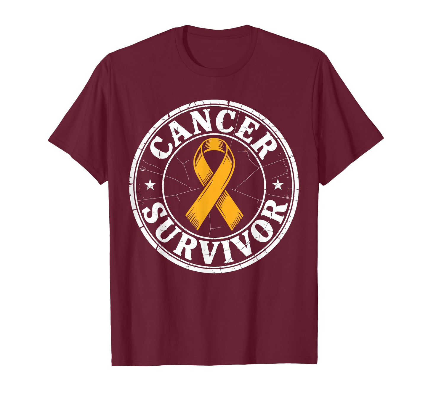 Childhood Cancer Survivor Gold Ribbon Badge Pediatric Cancer T-Shirt