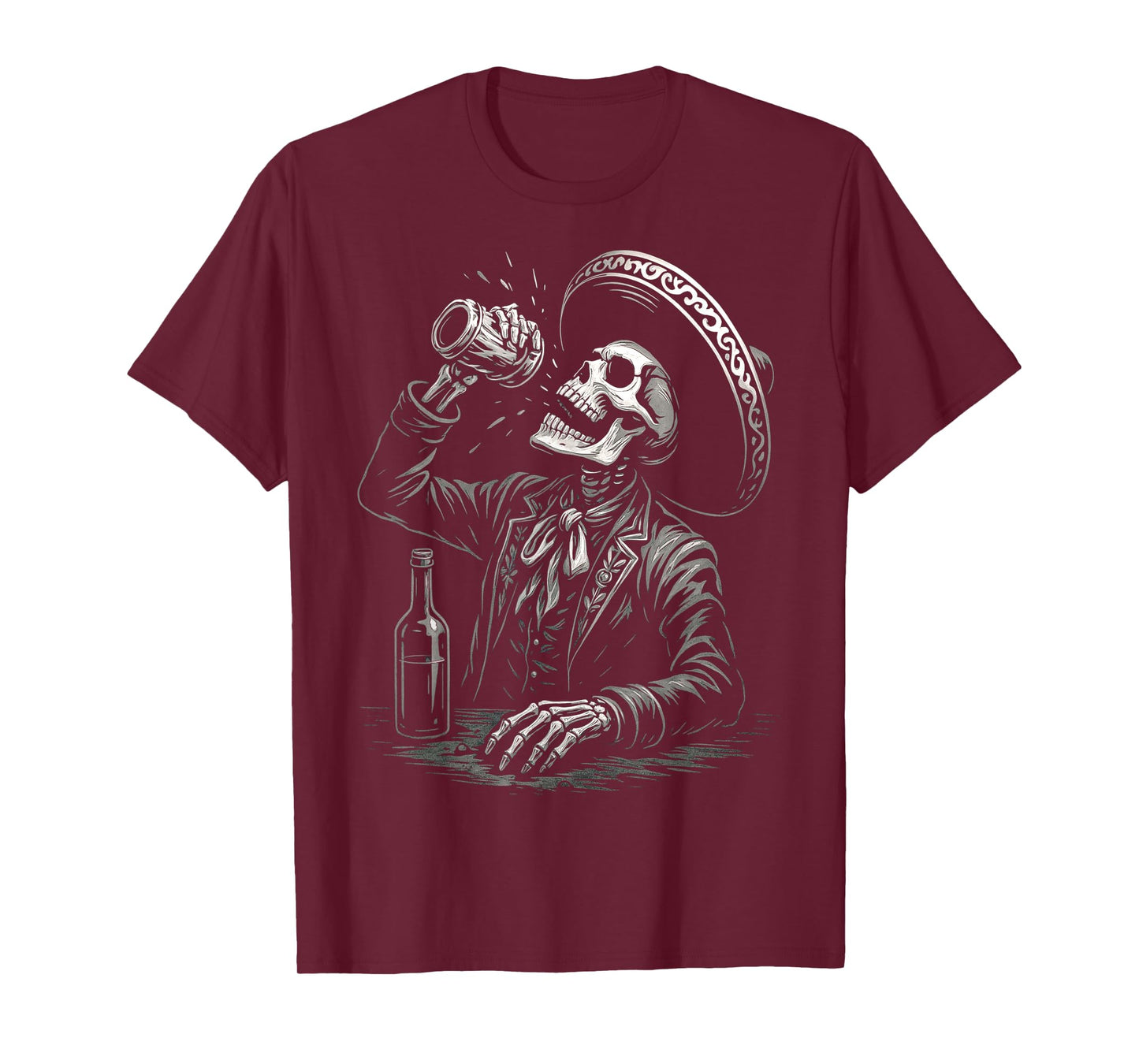 Dia De Los Muertos Vintage Skeleton Tequila Day of Dead Men T-Shirt