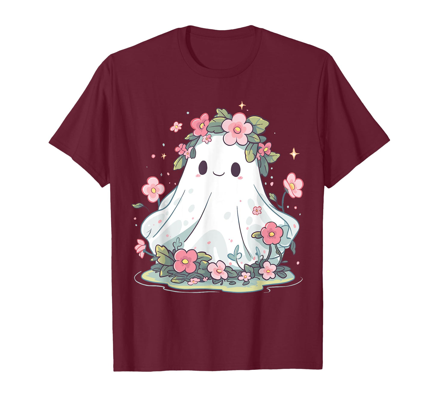 Halloween Ghost Flower Costume Women Girls Halloween T-Shirt