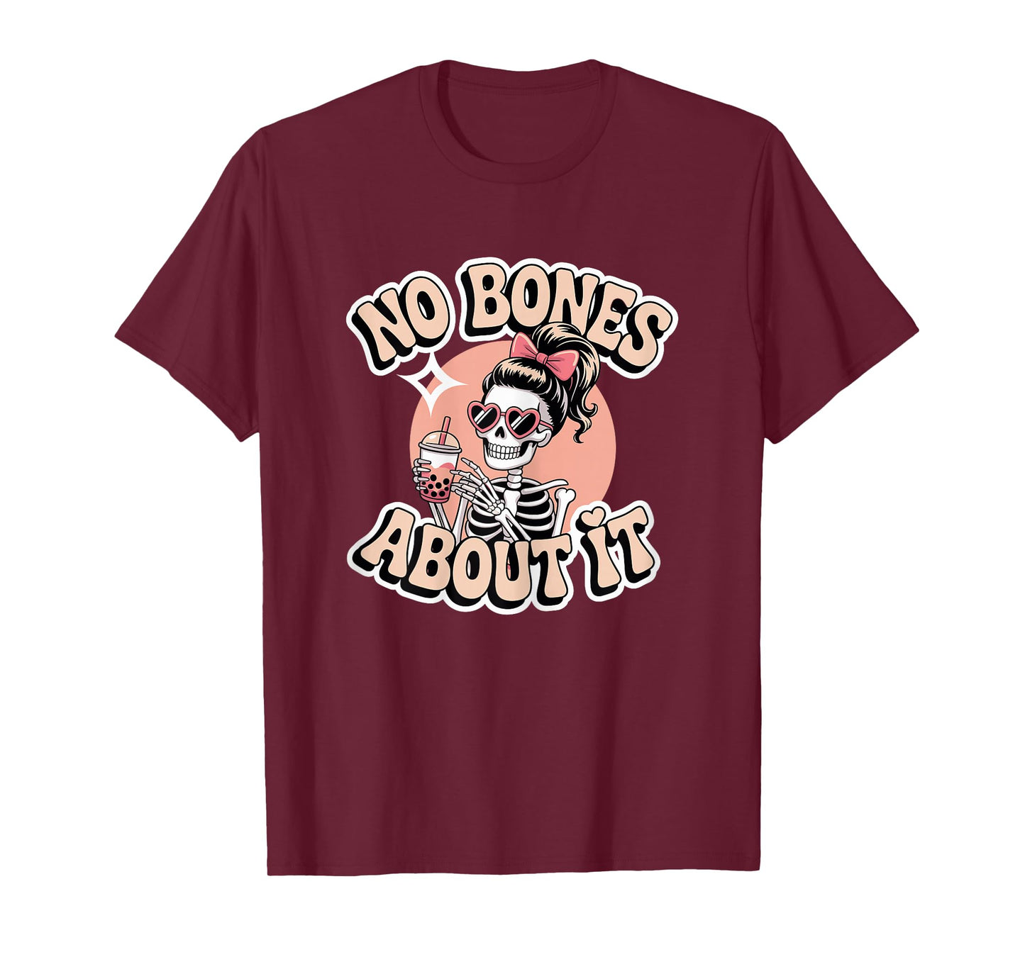 No Bones About It Skeleton Girl Bubble Tea T-Shirt