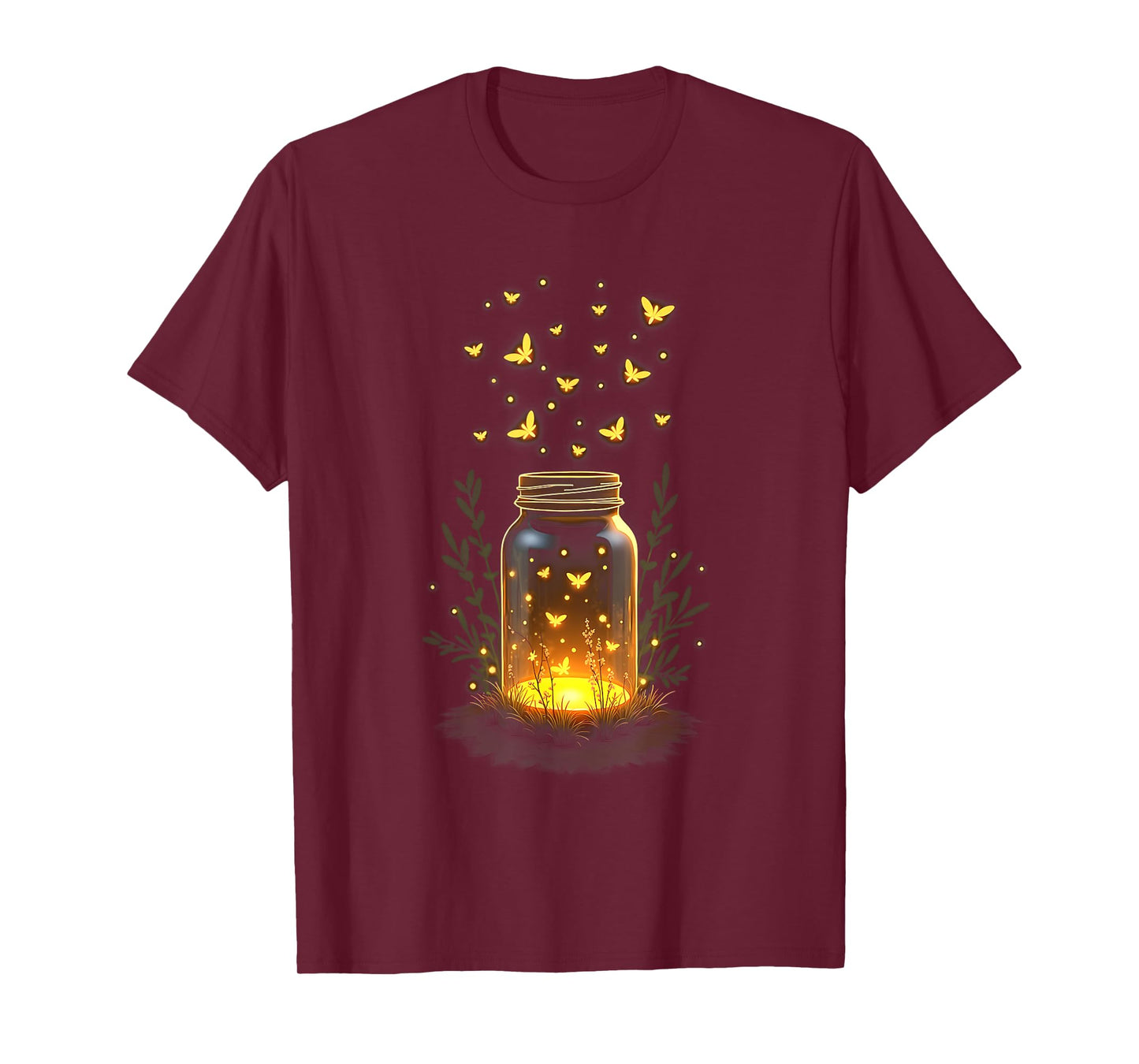 Fireflies In A Jar Nature Lover Glowing Insects Summer Night T-Shirt