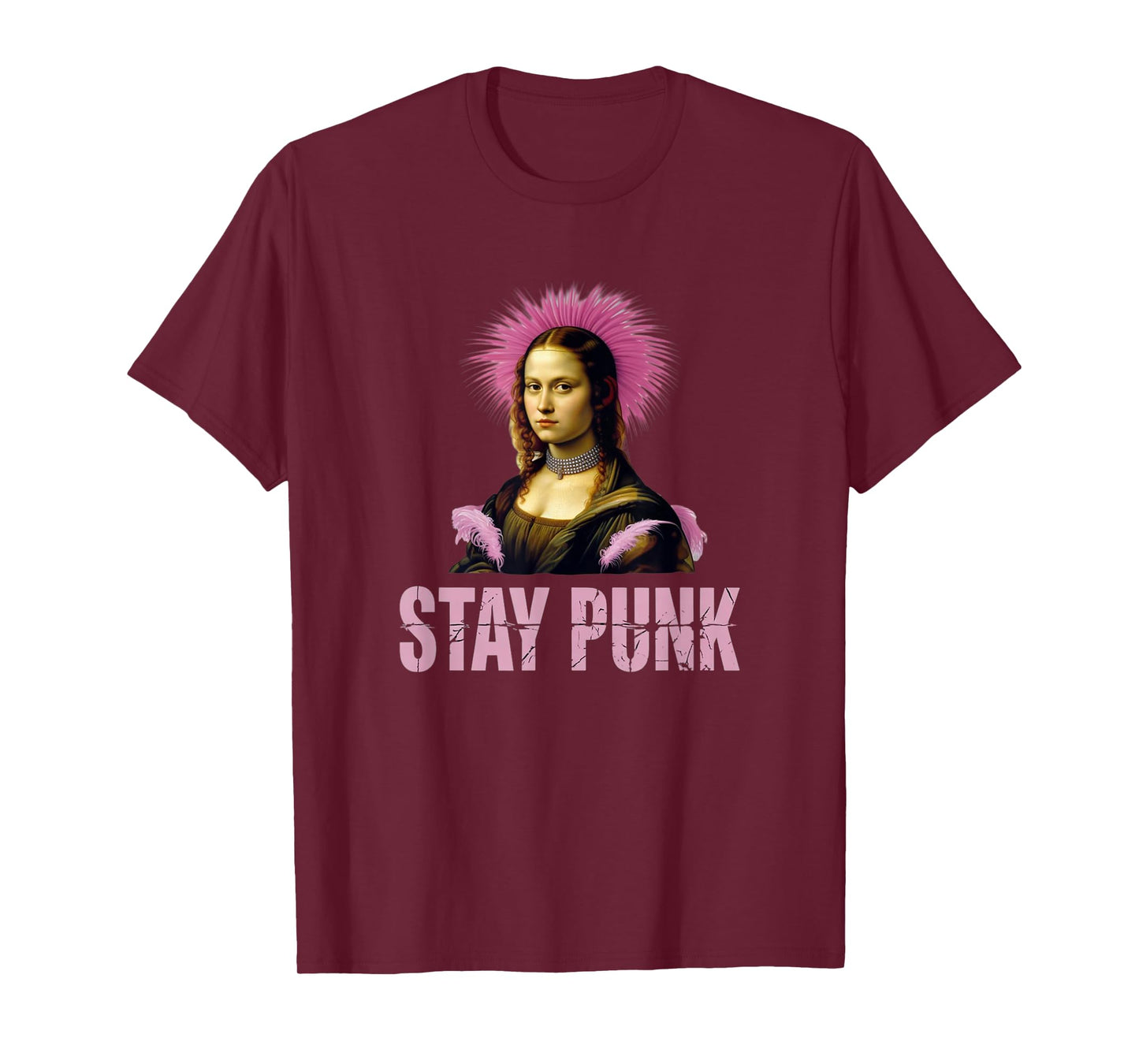 Punk Rock Mona Lisa – Rebel Art Parody Tee T-Shirt