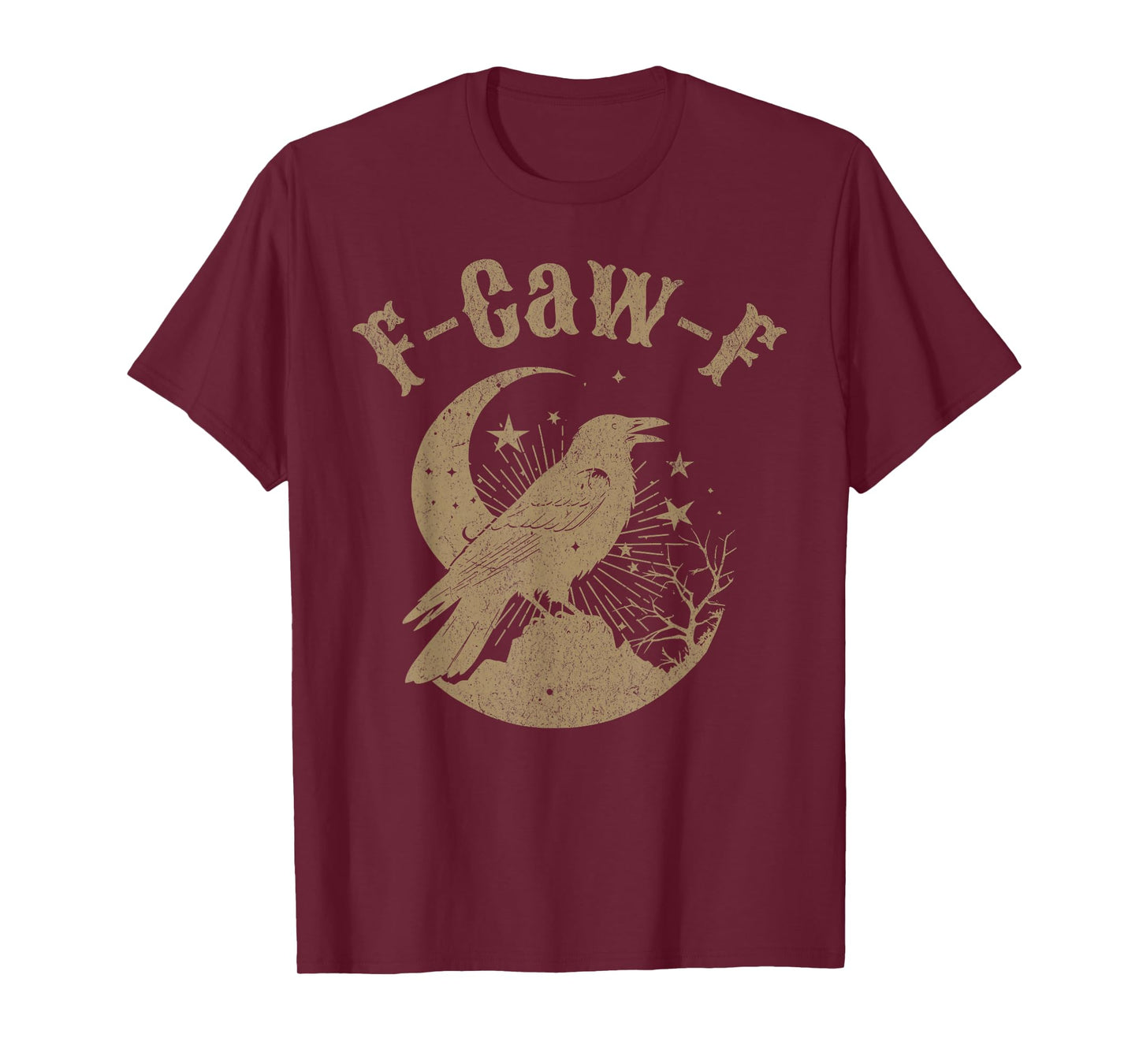Alt Grunge Crow F-Caw-F Goth Fairycore Star Distressed Funny T-Shirt